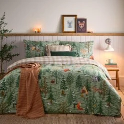 Lodge Wood 100% Cotton Duvet Cover And Pillowcase Set 40 Lodge Wood 100% Cotton Duvet Cover And Pillowcase Set -DUNELM Furniture Shop 30958898