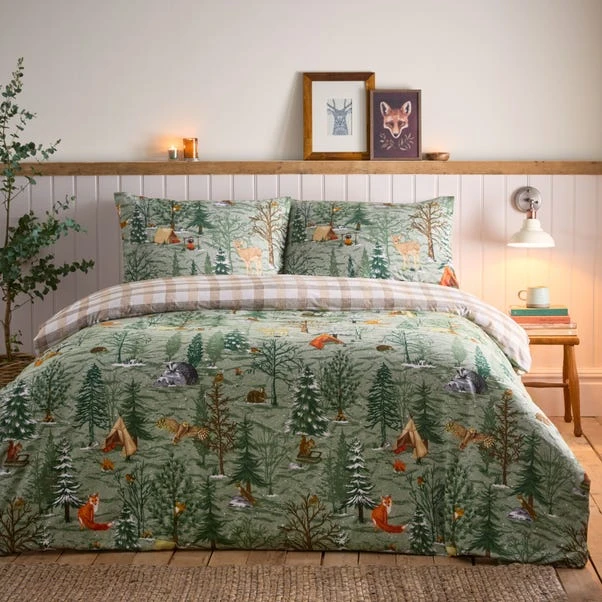 Lodge Wood 100% Cotton Duvet Cover And Pillowcase Set 8 Lodge Wood 100% Cotton Duvet Cover And Pillowcase Set - Image 6