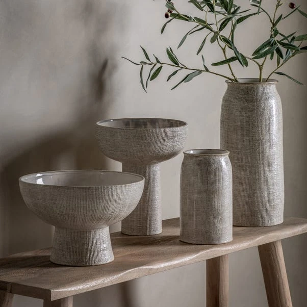 Nyla Bowl Shaped Stoneware Vase, Small 5 Nyla Bowl Shaped Stoneware Vase, Small - Image 3