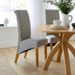 Set Of 2 Chester Linford Stripe Dining Chairs, Fabric -DUNELM Furniture Shop 30959434