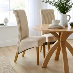 Set Of 2 Chester Linford Stripe Dining Chairs, Fabric -DUNELM Furniture Shop 30959446