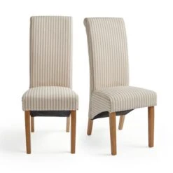 Set Of 2 Chester Linford Stripe Dining Chairs, Fabric -DUNELM Furniture Shop 30959446 alt07