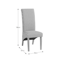 Set Of 2 Chester Linford Stripe Dining Chairs, Fabric -DUNELM Furniture Shop 30959446 alt09