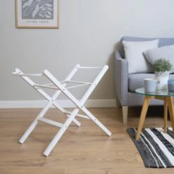 Clair De Lune White Scandi Moses Basket With Folding Stand -DUNELM Furniture Shop 30961366 alt04