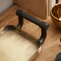 Industrial Brushed Gold Decorative Tray -DUNELM Furniture Shop 30962871 alt01