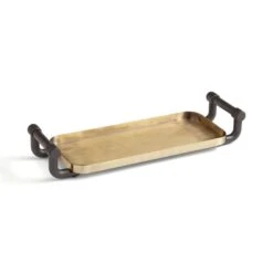 Industrial Brushed Gold Decorative Tray -DUNELM Furniture Shop 30962871 alt02