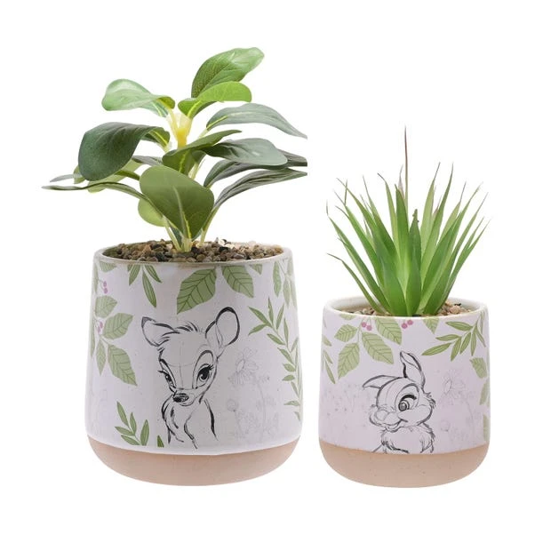 Set Of 2 Artificial Succulents In Disney Bambi Plant Pots 3 Set Of 2 Artificial Succulents In Disney Bambi Plant Pots