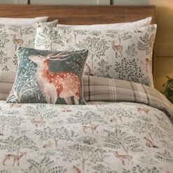 Forest Animals 100% Cotton Duvet Cover & Pillowcase Set -DUNELM Furniture Shop 30964001 alt01