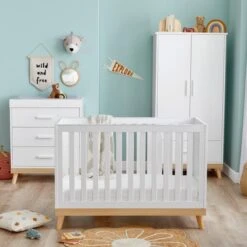 Babymore Mona Mini 3 Piece Nursery Room Set, White -DUNELM Furniture Shop 30964224 alt03