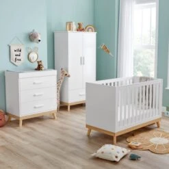 Babymore Mona Mini 3 Piece Nursery Room Set, White -DUNELM Furniture Shop 30964224 alt04