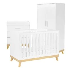 Babymore Mona Mini 3 Piece Nursery Room Set, White -DUNELM Furniture Shop 30964224 alt05