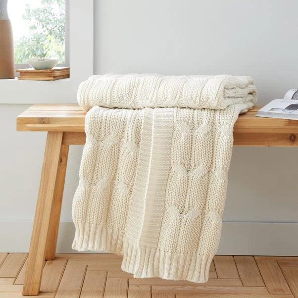 Chunky Marl Knit Throw 130cm X 170cm 3 Chunky Marl Knit Throw 130cm X 170cm