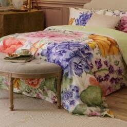 Riviera Idalia Floral 100% Cotton Duvet Cover And Pillowcase Set -DUNELM Furniture Shop 30972740 alt06