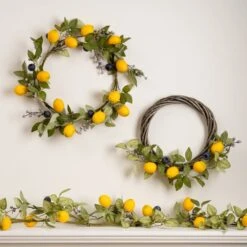 Artificial Lemon & Berry Wreath -DUNELM Furniture Shop 30975115 alt03