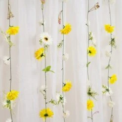 Set Of 6 Artificial Gerbera & Dahlia Droplet Garlands