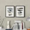 Set Of 2 Whale Illustrations Framed Prints -DUNELM Furniture Shop 30976625