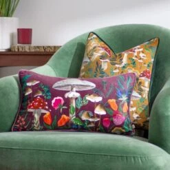 Wylder Wild Garden Mushroom Square Cushion Cover 13 Wylder Wild Garden Mushroom Square Cushion Cover -DUNELM Furniture Shop 30978702 alt05