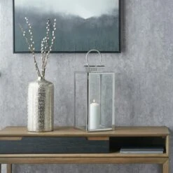 Metal & Glass Rectangular Lantern -DUNELM Furniture Shop 30983094