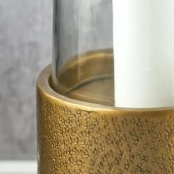 Metal & Glass Pedestal Hurricane Candle Holder -DUNELM Furniture Shop 30983144 alt01