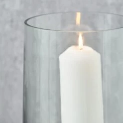 Metal & Glass Pedestal Hurricane Candle Holder -DUNELM Furniture Shop 30983144 alt02