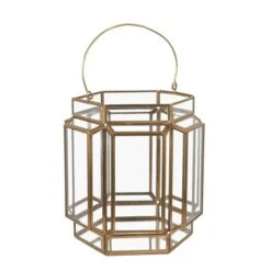 Brass Wide Hexagon Lantern 9 Brass Wide Hexagon Lantern -DUNELM Furniture Shop 30983188 alt03