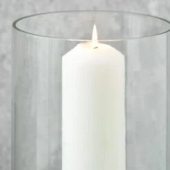 Metal & Glass Pedestal Hurricane Candle Holder -DUNELM Furniture Shop 30983201 alt02