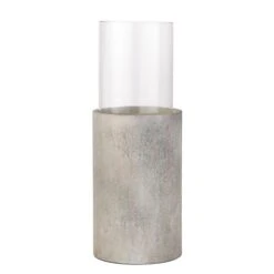 Metal & Glass Pedestal Hurricane Candle Holder -DUNELM Furniture Shop 30983201 alt03