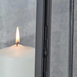 Metal & Glass Rectangular Lantern -DUNELM Furniture Shop 30983213 alt04