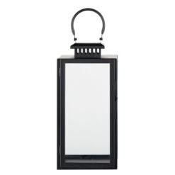 Metal & Glass Rectangular Lantern -DUNELM Furniture Shop 30983213 alt05