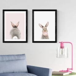 East End Prints Set Of 2 Baby Bunny Prints -DUNELM Furniture Shop 30983589