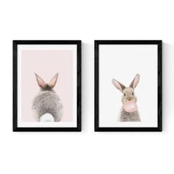 East End Prints Set Of 2 Baby Bunny Prints -DUNELM Furniture Shop 30983644 alt01