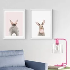 East End Prints Set Of 2 Baby Bunny Prints -DUNELM Furniture Shop 30983828