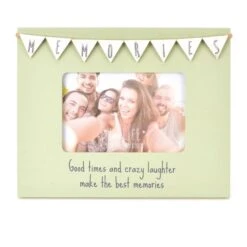 Memories Light Green Bunting Photo Frame