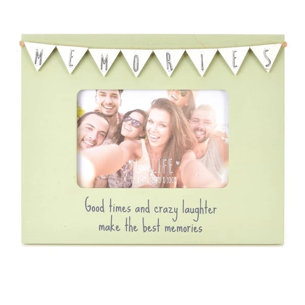 Memories Light Green Bunting Photo Frame 3 Memories Light Green Bunting Photo Frame