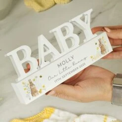 Personalised Spring Bunny Wooden Ornament -DUNELM Furniture Shop 30985060 alt02