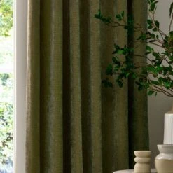 Riviera Yard Heavy Chenille Pencil Pleat Curtains -DUNELM Furniture Shop 30989001 alt07