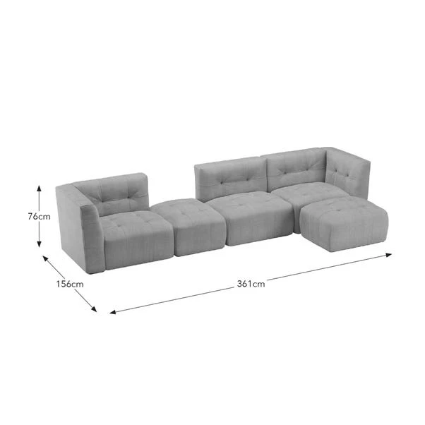 Modular Squish Clay Tonal Chenille Large Corner Sofa 12 Modular Squish Clay Tonal Chenille Large Corner Sofa - Image 10