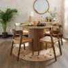 Amari 4 Seater Round Dining Table With Melia Dark Stained Dining Chairs -DUNELM Furniture Shop 60241418