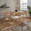Karla 4-6 Seater Rectangular Extendable Dining Table With Oskar Natural Stained Ivory Boucle Dining Chairs -DUNELM Furniture Shop 60241429