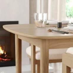 Karla 4-6 Seater Rectangular Extendable Dining Table With Oskar Natural Stained Ivory Boucle Dining Chairs -DUNELM Furniture Shop 60241429 alt04